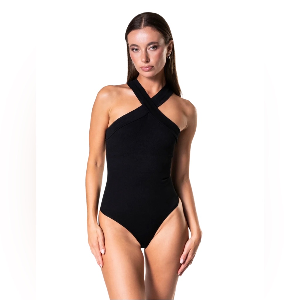 Crossover Halter Shapewear Bodysuit - Nwot